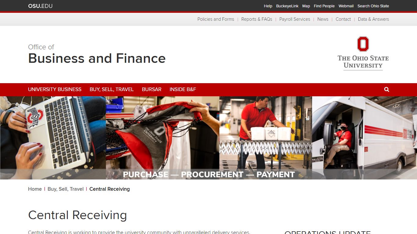 Central Receiving | Office of Business and Finance